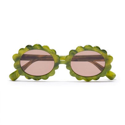 Lele Sadoughi Fern Green Daisy Oval Sunglasses